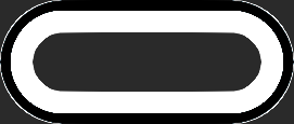 A monochrome variant of the light rail symbol, with the middle part being transparent