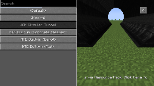 GUI of the rail styles editing screen