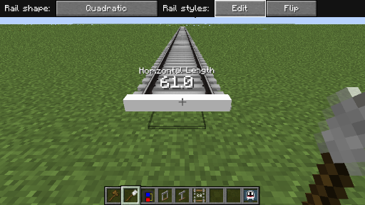GUI of the rail editing screen
