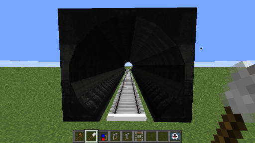 A rail connected along with a circular tunnel