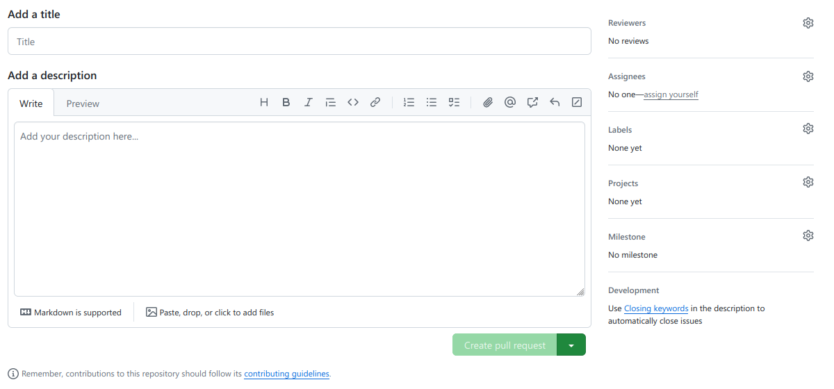 Add a title and add a description for your pull request