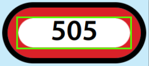 Visualization of a white rectangle placed behind the pill-shaped symbol