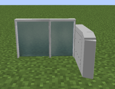 An example of an MTR fence attaching to a Thales Ticket Barrier (Bare variant)